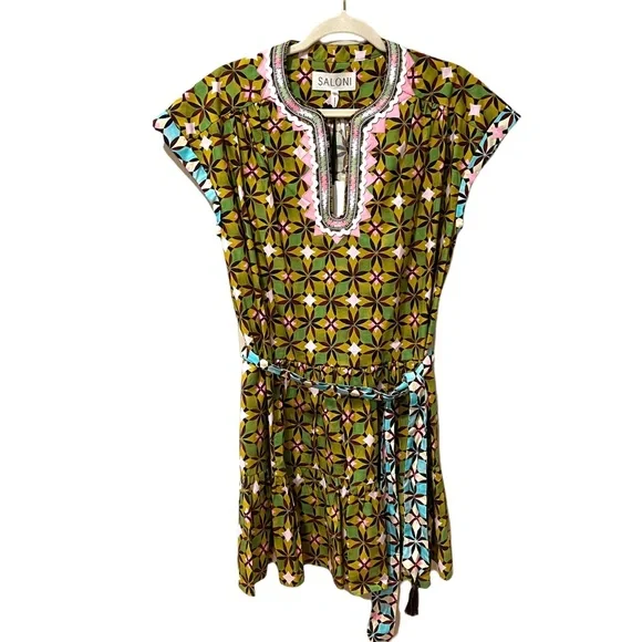 SALONI Ashley Floral Print Cotton Babydoll Minidress (4) - Picture 6 of 13